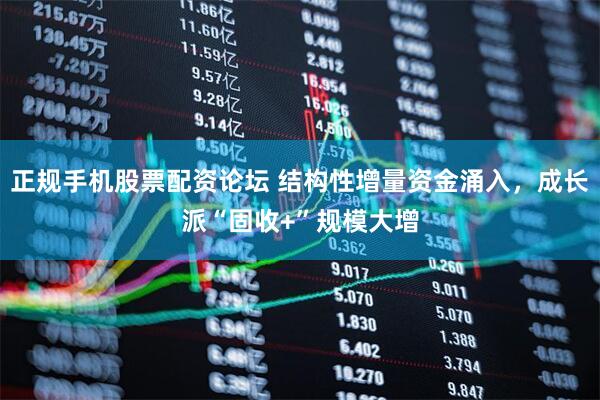 正规手机股票配资论坛 结构性增量资金涌入，成长派“固收+”规模大增